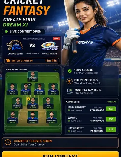 FreeCasinoLive (live casino online india) fantasy cricket & matchday visual 3